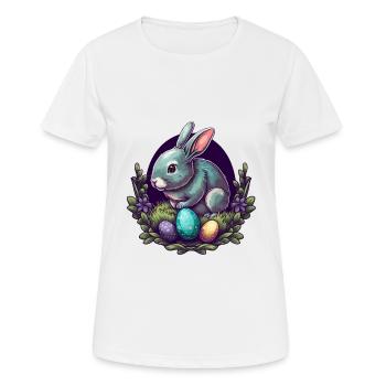 Lapin de Pâques lapin - T-shirt respirant Femme - blanc - Devant - AI Model Female 172 dark (172cm)
