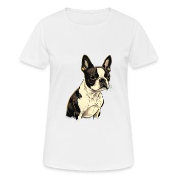 Boston Terrier - Women's Breathable T-Shirt - white - Front - AI Model Female 172 dark (172cm)