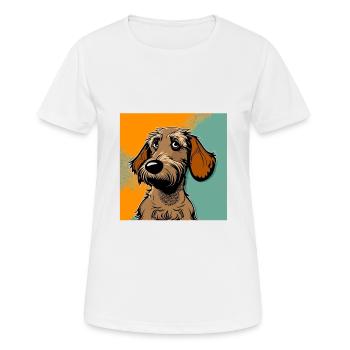 Dog in comic style - Women's Breathable T-Shirt - white - Front - AI Model Female 172 dark (172cm)