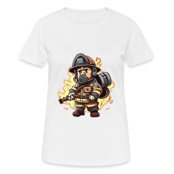 Style Fireman Cartoon - T-shirt respirant Femme - blanc - Devant - AI Model Female 172 dark (172cm)