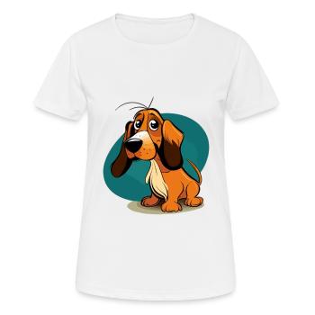 Dog in comic style - Women's Breathable T-Shirt - white - Front - AI Model Female 172 dark (172cm)