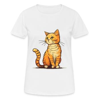 Cat in comic style - Women's Breathable T-Shirt - white - Front - AI Model Female 172 dark (172cm)