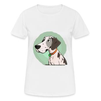 Dog in comic style - Women's Breathable T-Shirt - white - Front - AI Model Female 172 dark (172cm)