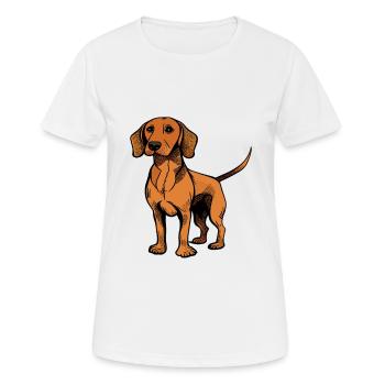Dog in comic style - Women's Breathable T-Shirt - white - Front - AI Model Female 172 dark (172cm)