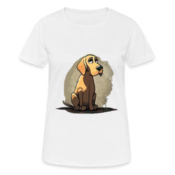 Dog in comic style - Women's Breathable T-Shirt - white - Front - AI Model Female 172 dark (172cm)