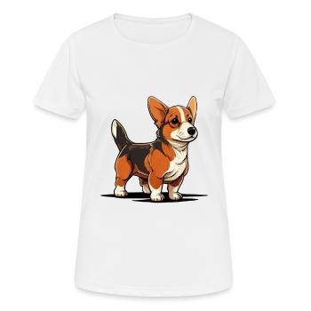 Dog in comic style - Women's Breathable T-Shirt - white - Front - AI Model Female 172 dark (172cm)