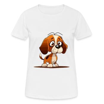 Dog in comic style - Women's Breathable T-Shirt - white - Front - AI Model Female 172 dark (172cm)