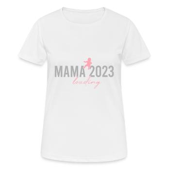 Mama 2023 loading - Women's Breathable T-Shirt - white - Front - AI Model Female 172 dark (172cm)