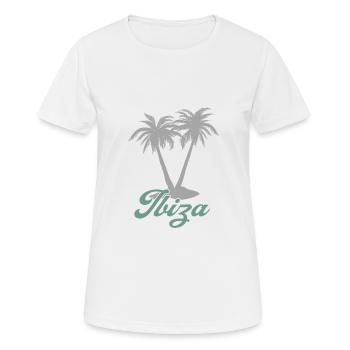 Ibiza - Frauen T-Shirt atmungsaktiv - Weiß - Vorne - AI Model Female 172 dark (172cm)