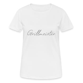 Grillmeister - Frauen T-Shirt atmungsaktiv - Weiß - Vorne - AI Model Female 172 dark (172cm)