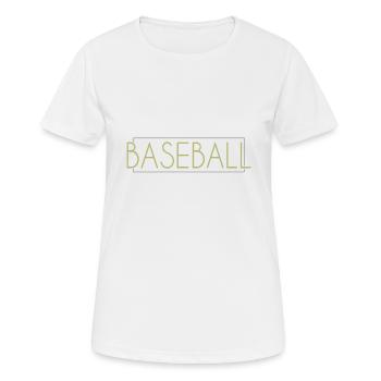 Baseball Schriftzug - Frauen T-Shirt atmungsaktiv - Weiß - Vorne - AI Model Female 172 dark (172cm)