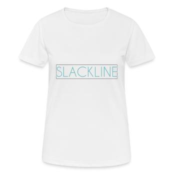 Lettrage slackline - T-shirt respirant Femme - blanc - Devant - AI Model Female 172 dark (172cm)