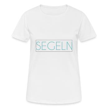 Segeln Schriftzug - Frauen T-Shirt atmungsaktiv - Weiß - Vorne - AI Model Female 172 dark (172cm)