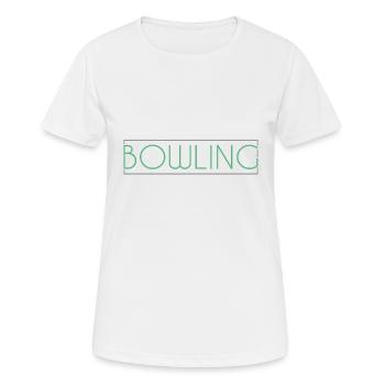 Bowling Schriftzug - Frauen T-Shirt atmungsaktiv - Weiß - Vorne - AI Model Female 172 dark (172cm)