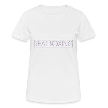 Beatboxing Schriftzug - Frauen T-Shirt atmungsaktiv - Weiß - Vorne - AI Model Female 172 dark (172cm)