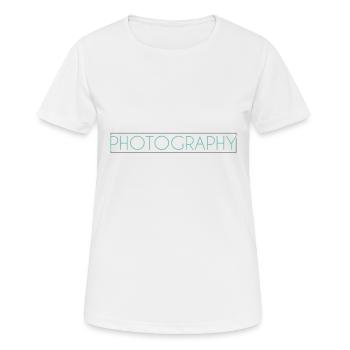 Fotografie Schriftzug - Frauen T-Shirt atmungsaktiv - Weiß - Vorne - AI Model Female 172 dark (172cm)