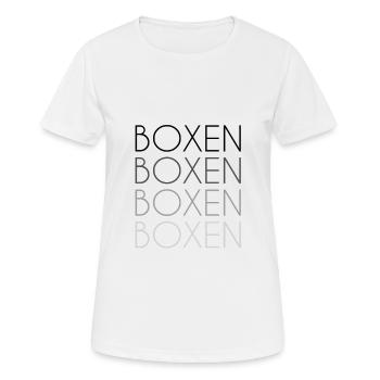 Boxen Schriftzug - Frauen T-Shirt atmungsaktiv - Weiß - Vorne - AI Model Female 172 dark (172cm)