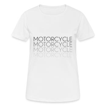 Motorrad Schriftzug - Frauen T-Shirt atmungsaktiv - Weiß - Vorne - AI Model Female 172 dark (172cm)