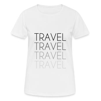 travel Travel lettering - Women's Breathable T-Shirt - white - Front - AI Model Female 172 dark (172cm)