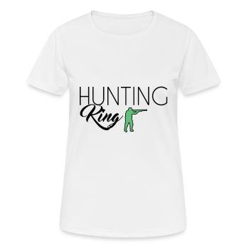 Hunting King - Frauen T-Shirt atmungsaktiv - Weiß - Vorne - AI Model Female 172 dark (172cm)