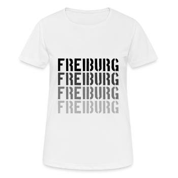 Freiburg - Frauen T-Shirt atmungsaktiv - Weiß - Vorne - AI Model Female 172 dark (172cm)