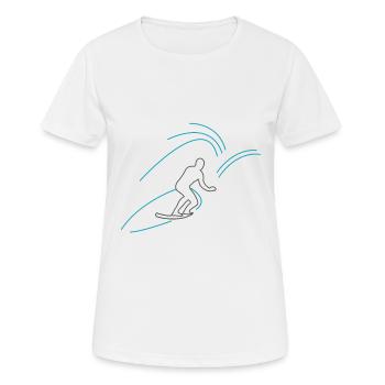 Surfer comic style - Women's Breathable T-Shirt - white - Front - AI Model Female 172 dark (172cm)