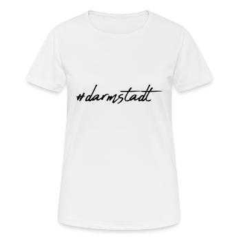 Darmstadt - Frauen T-Shirt atmungsaktiv - Weiß - Vorne - AI Model Female 172 dark (172cm)