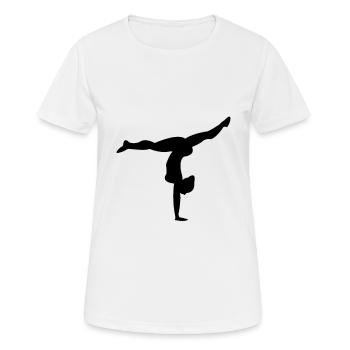 Turnen - Frauen T-Shirt atmungsaktiv - Weiß - Vorne - AI Model Female 172 dark (172cm)