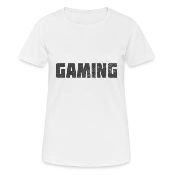 Gaming - Frauen T-Shirt atmungsaktiv - Weiß - Vorne - AI Model Female 172 dark (172cm)