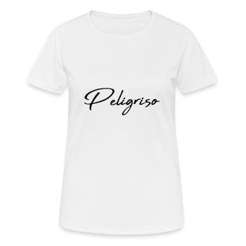 Peligroso Espagnol dangereux - T-shirt respirant Femme - blanc - Devant - AI Model Female 172 dark (172cm)
