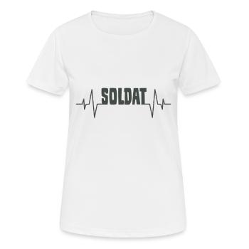 Soldat Herzschlag - Frauen T-Shirt atmungsaktiv - Weiß - Vorne - AI Model Female 172 dark (172cm)