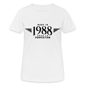 MADE IN 1988 (Gift) - Women's Breathable T-Shirt - white - Front - AI Model Female 172 dark (172cm)