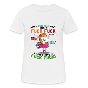 Licorne, je m'en fous - T-shirt respirant Femme - blanc - Devant - AI Model Female 172 dark (172cm)