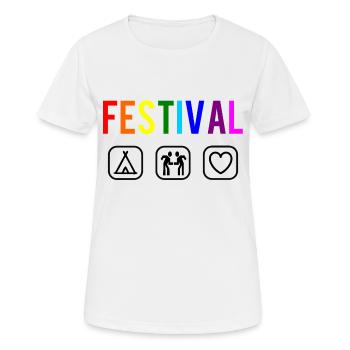 Festival - Festivalier - T-shirt respirant Femme - blanc - Devant - AI Model Female 172 dark (172cm)