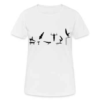 Turnen, Turner - Frauen T-Shirt atmungsaktiv - Weiß - Vorne - AI Model Female 172 dark (172cm)