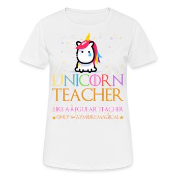 Unicorn Teacher Shirts - T-shirt respirant Femme - blanc - Devant - AI Model Female 172 dark (172cm)