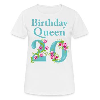 Cadeau d'anniversaire femme 20 ans anniversaire reine - T-shirt respirant Femme - blanc - Devant - AI Model Female 172 dark (172cm)