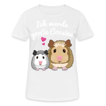 Große Cousine Geschenk Meerschweinchen - Frauen T-Shirt atmungsaktiv - Weiß - Vorne - AI Model Female 172 dark (172cm)