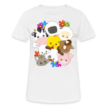 Animaux de ferme animaux fermier agriculteur cadeau - T-shirt respirant Femme - blanc - Devant - AI Model Female 172 dark (172cm)