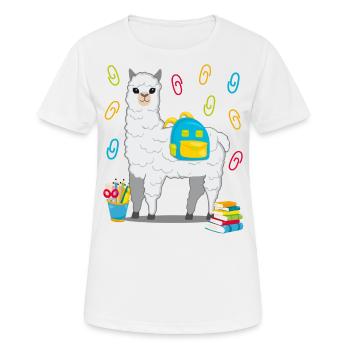 Lama Alpaka Einschulung Schulbeginn Geschenk 2020 - Frauen T-Shirt atmungsaktiv - Weiß - Vorne - AI Model Female 172 dark (172cm)