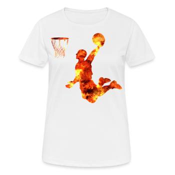Basketball Dunking Geschenk Basketballspieler - Frauen T-Shirt atmungsaktiv - Weiß - Vorne - AI Model Female 172 dark (172cm)