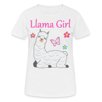 Llama alpaca girl gift women kids - Women's Breathable T-Shirt - white - Front - AI Model Female 172 dark (172cm)