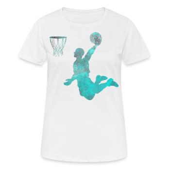 Basketball Dunking Geschenk Basketballspieler - Frauen T-Shirt atmungsaktiv - Weiß - Vorne - AI Model Female 172 dark (172cm)