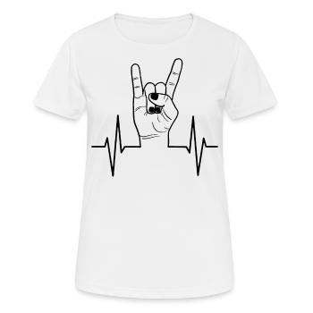 Signe de la main de la main de pouls - T-shirt respirant Femme - blanc - Devant - AI Model Female 172 dark (172cm)