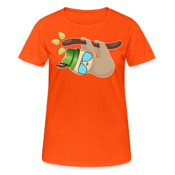 sloth funny animals - Women's Breathable T-Shirt - neon orange - Front - AI Model Female 172 dark (172cm)