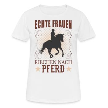Pferde Geruch Spruch Pferdeliebhaber Geschenk - Frauen T-Shirt atmungsaktiv - Weiß - Vorne - AI Model Female 172 dark (172cm)