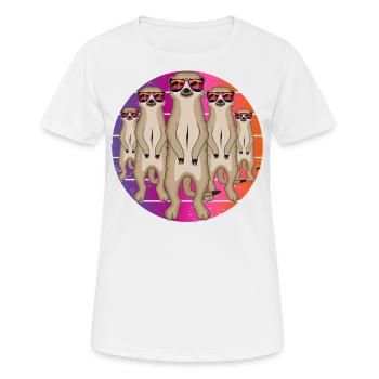 Meerkats With Sunglasses Funny Summer - Women's Breathable T-Shirt - white - Front - AI Model Female 172 dark (172cm)