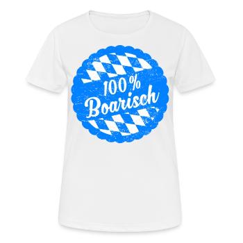 Bayern Bayerisch 100% Boarisch Geschenk - Frauen T-Shirt atmungsaktiv - Weiß - Vorne - AI Model Female 172 dark (172cm)
