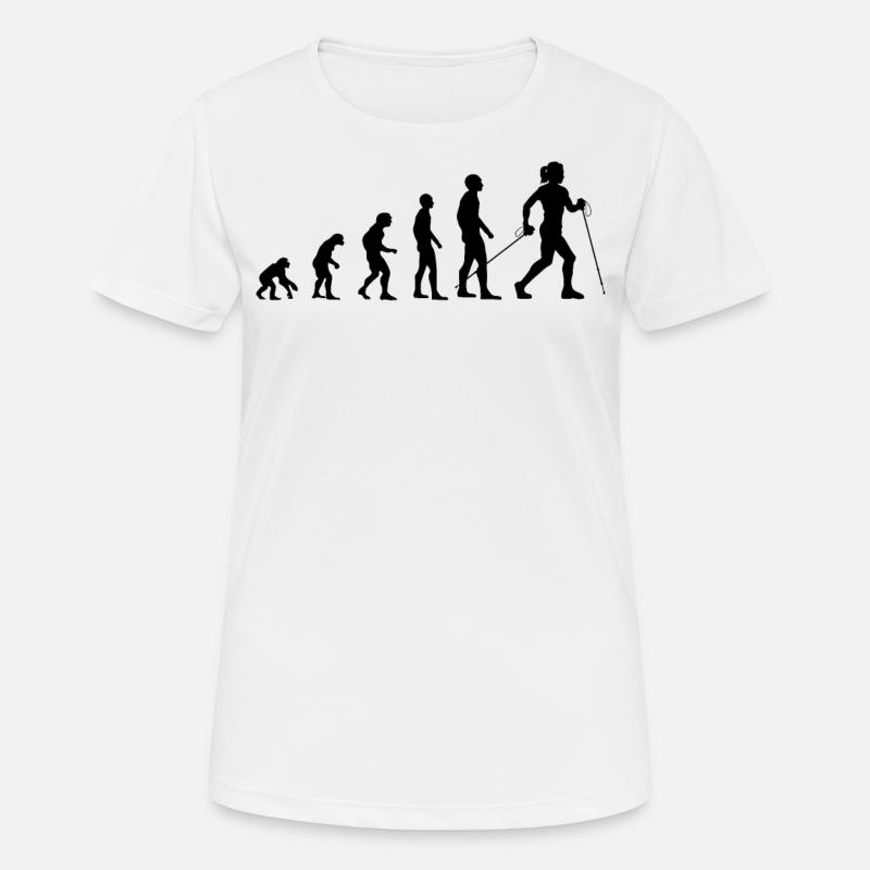 Nordic Walking Walker Evolution Gift Women - Women's Breathable T-Shirt - white