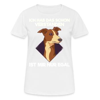 Hunde Hundeliebhaber Windhund Podenco Hunderasse - Frauen T-Shirt atmungsaktiv - Weiß - Vorne - AI Model Female 172 dark (172cm)
